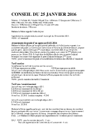 CR CONSEIL DU 25.01.16